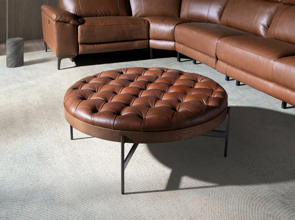 COUCHTISCH rund Dunkelbraun Dunkler Stahl 100/100/40 cm - Braun, Holzwerkstoff/Metall (100/100/40cm) - ANGEL CERDA
