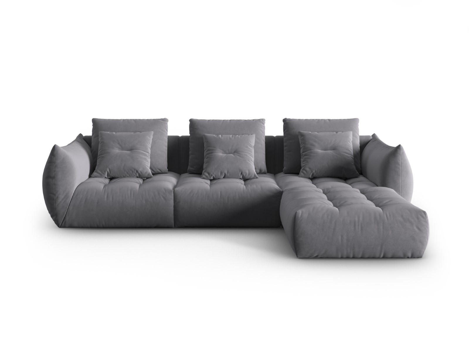 ECKSOFA modular links Bloom aus Samt dunkelgrau 2 Sitzplätze - Dunkelgrau, Textil (216/332cm) - Micadoni