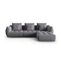 ECKSOFA modular links Bloom aus Samt dunkelgrau 2 Sitzplätze - Dunkelgrau, Textil (216/332cm) - Micadoni