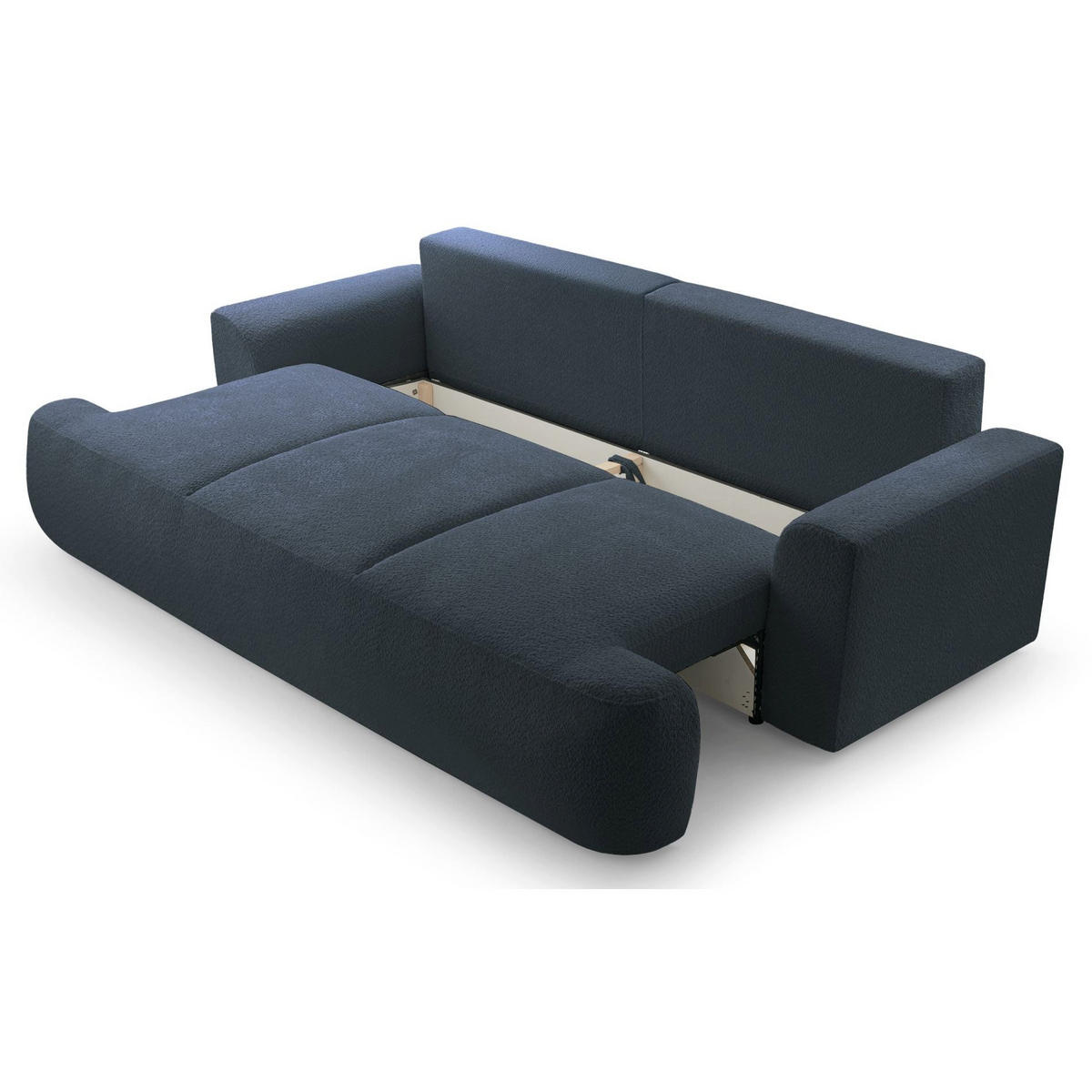 3-SITZER SOFA Barletto Dunkelgrau Bouclé - Dunkelgrau/Schwarz, Holz/Textil (248/94/110cm) - Selsey