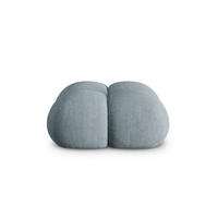 POUF Loretto aus strukturiertem Stoff pastellblau - Pastellblau, Textil (90/40/90cm) - Cosmopolitan Design