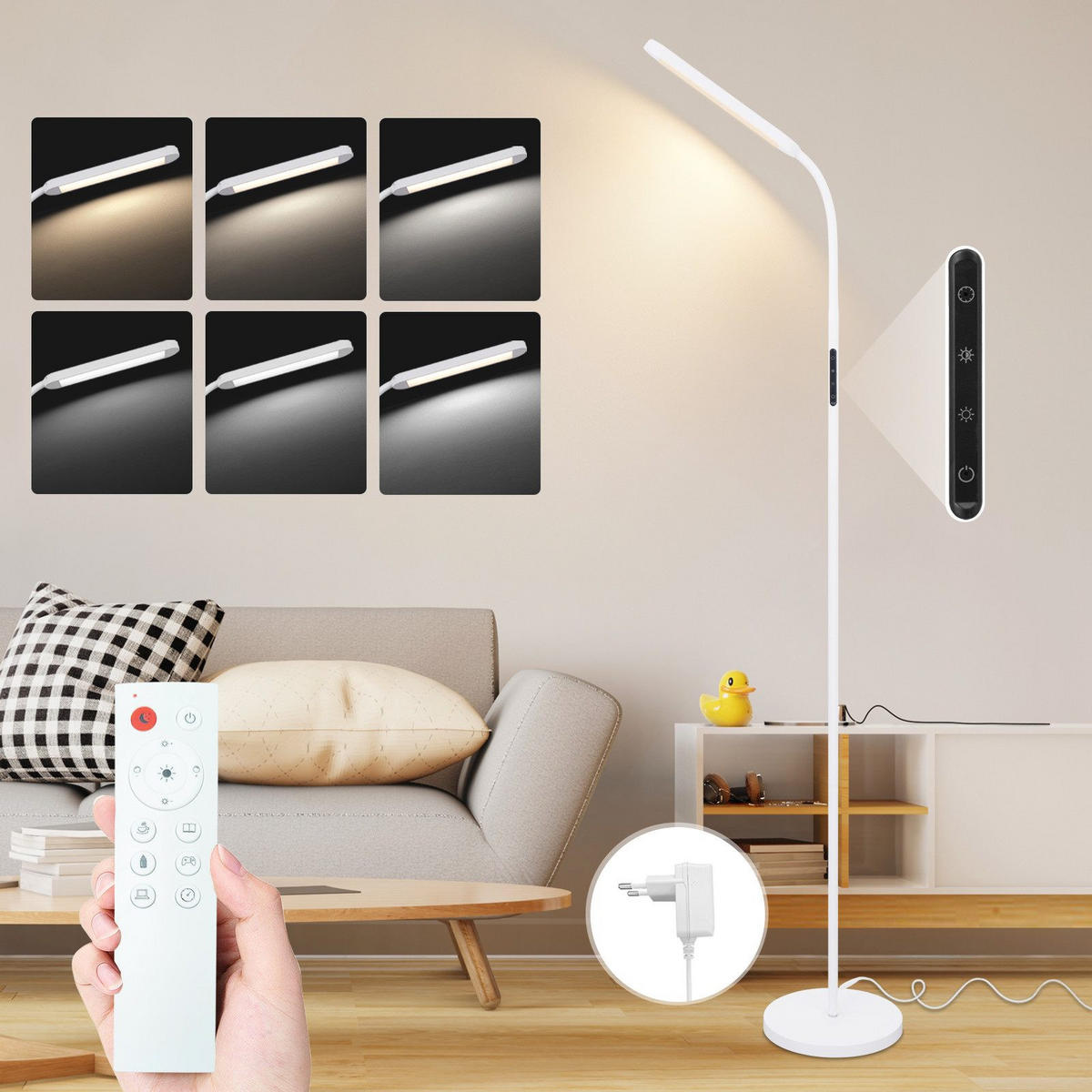 LED-STEHLAMPE Yanchak 137.1/6/22.8cm - Weiß, Metall (137.1/6/22.8cm) - Nettlife