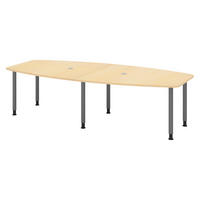 KONFERENZTISCH mittel KT28 130/280/74 cm in Ahornfarben/Füße in Graphitfarben - Ahornfarben/Graphitfarben, Holzwerkstoff (130/280/74cm) - bümö