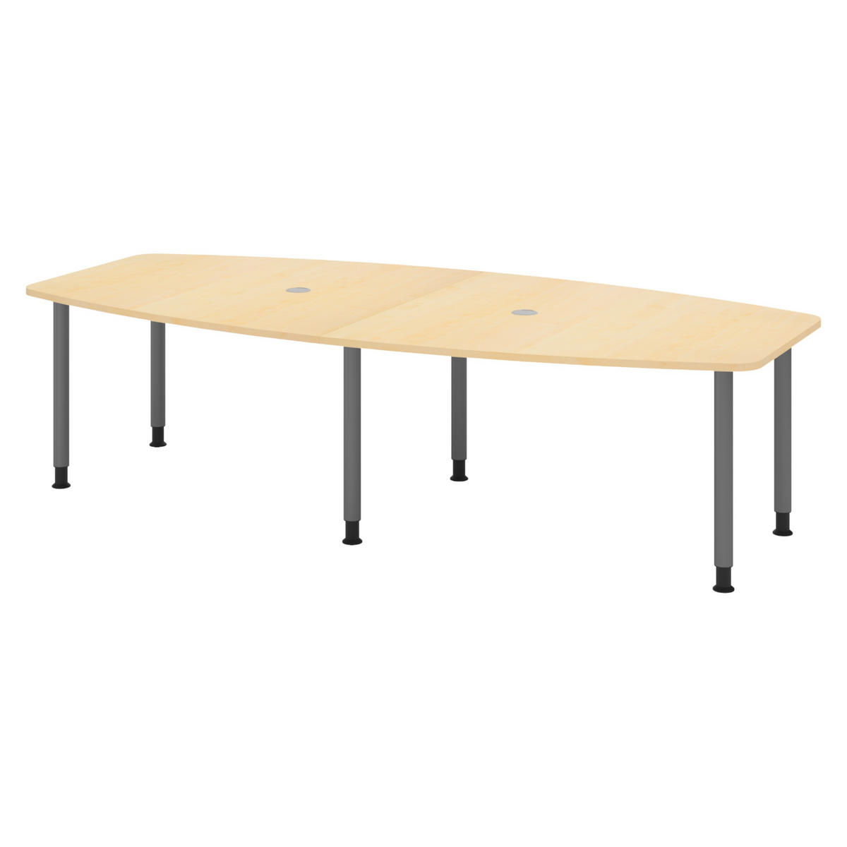 KONFERENZTISCH mittel KT28 130/280/74 cm in Ahornfarben/Füße in Graphitfarben - Ahornfarben/Graphitfarben, Holzwerkstoff (130/280/74cm) - bümö