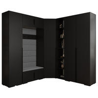 GARDEROBEN-SET 236,7/231,7/47 - Schwarz/Grau, Holz/Metall (181.7/236.7/47cm) - Abiks Möbel