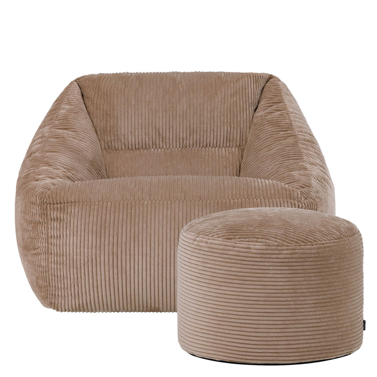 SITZSACK Sessel Natalia + Sitzpouf - Mokka, Textil (97/73/84cm) - icon