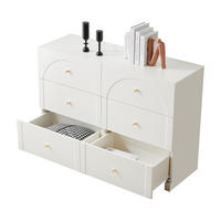 SIDEBOARD Kommode Luxus Design geschwungene Bögen 6 Schubladen Metallgriffe erhöhte Konstruktion - Weiß, Holzwerkstoff/Metall (120/82/40cm) - EVRYAE
