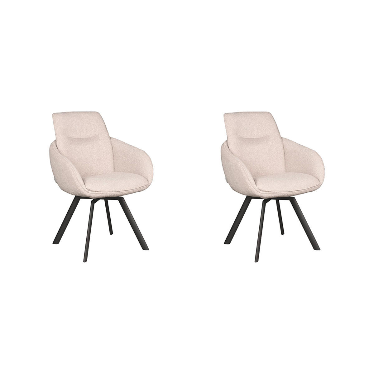 ESSZIMMERSTÜHLE Beauty Beige 63/56/88 cm 2er-Set - Beige, Textil (56/88/63cm) - LABEL51