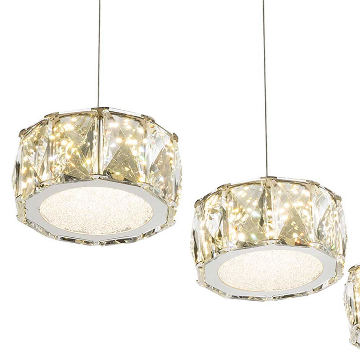 LED HÄNGELEUCHTE AMUR Chrom Silber - Silberfarben, Glas/Metall (82/16/120cm) - Globo Lighting