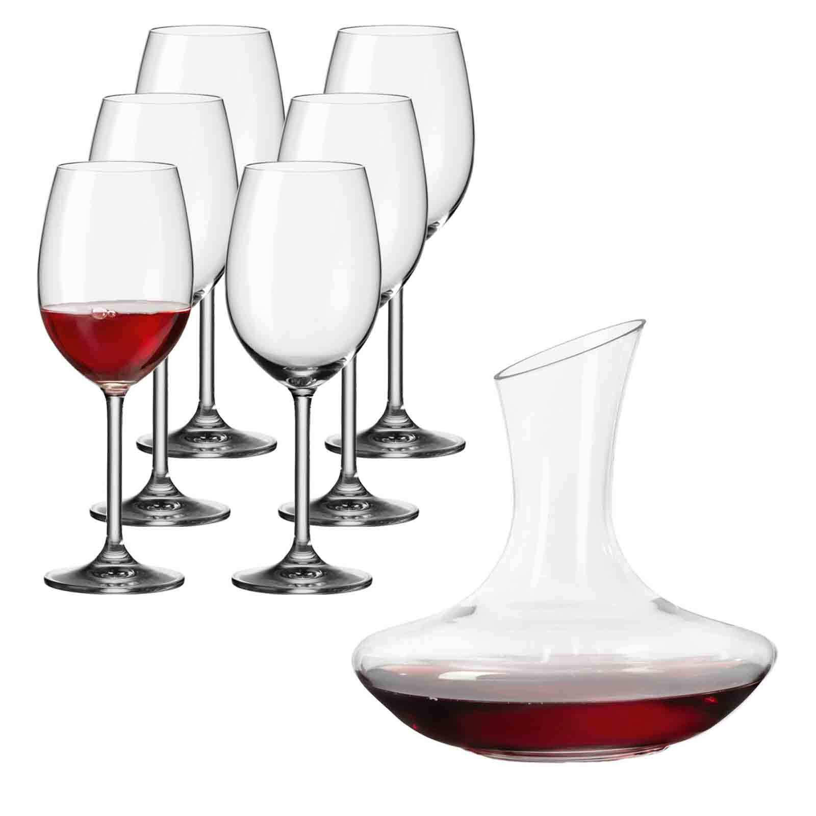 WEINGLÄSER UND DEKANTER Daily transparent 7er Set - Transparent, Glas - Leonardo Living