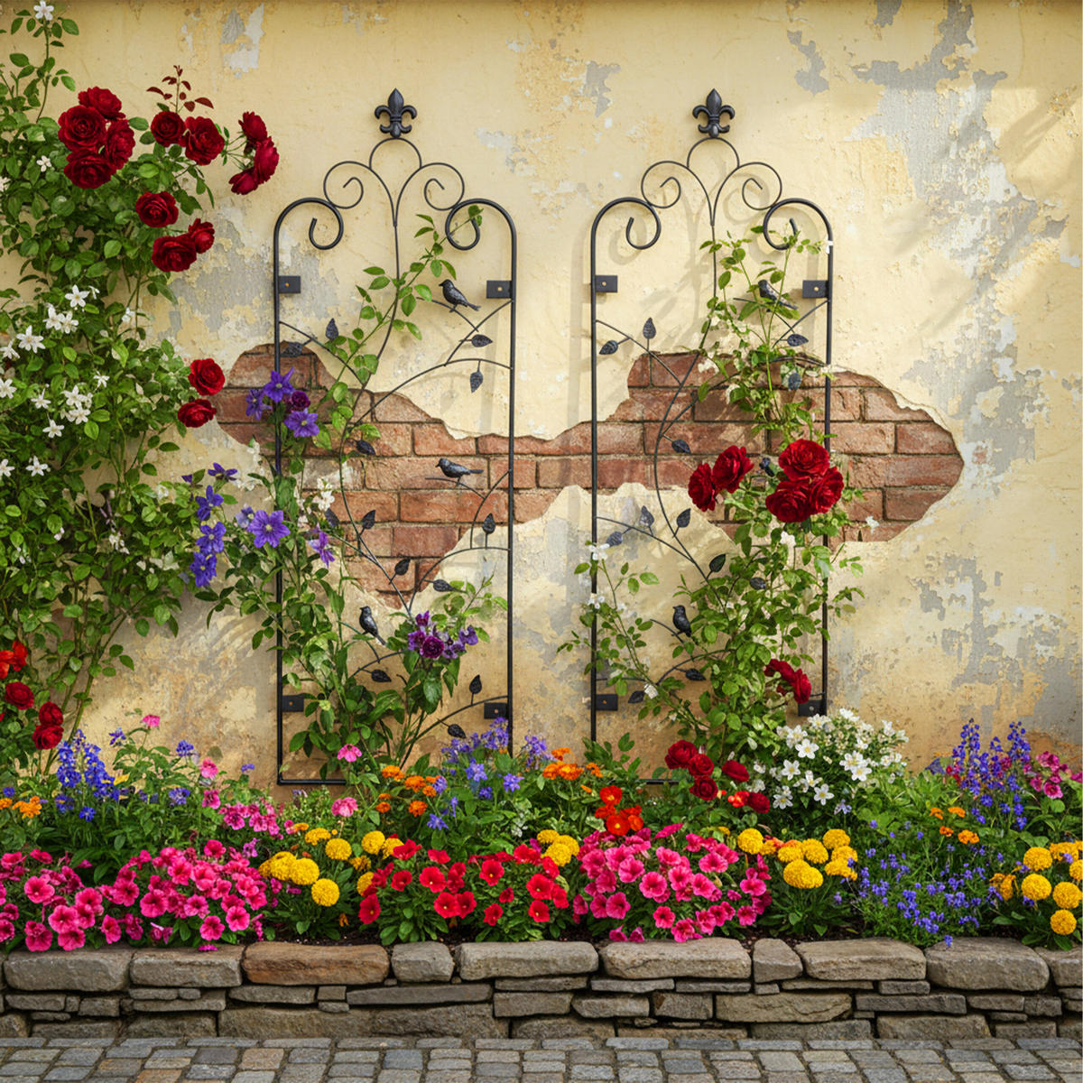 METALNA ogr. - crna, metal (38/110/1cm) - Relaxdays