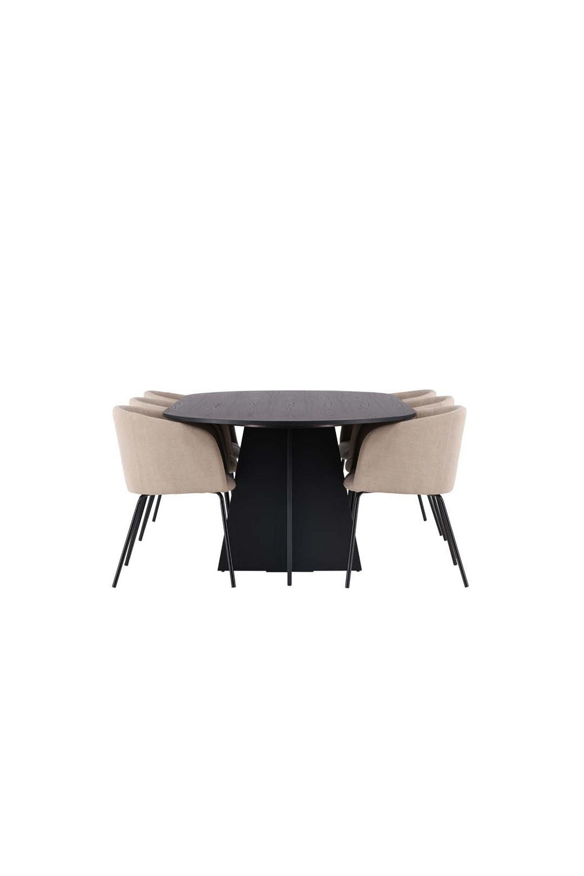 TISCHGRUPPE Schwarz - Schwarz, Holzwerkstoff (115/75/230cm) - ebuy24