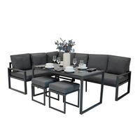 ECKSOFA-SET 5-teiliges Aluminium Anthrazitgrau - Anthrazit, Metall