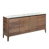 SIDEBOARD Walnuss Weiß 179/45/80 cm - Walnussfarben/Weiß, Holz/Stein (179/80/45cm) - ANGEL CERDA