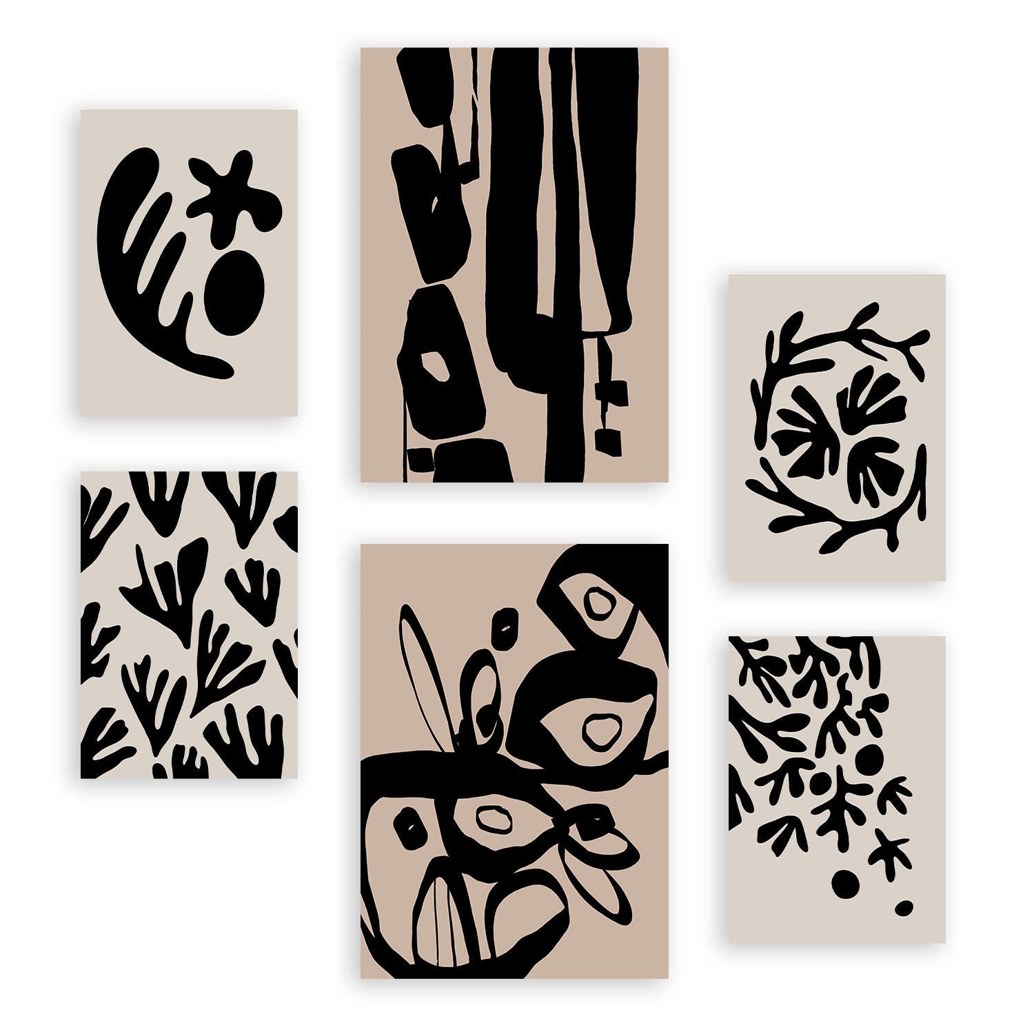 POSTER Set Mit 6 Mystik Design In Blume Zusammenfassung Ästhetische Dekorative Gemälde Für Ihr Wohnzimmer, Schlafzimmer, Zuhause A3 & A4 Rahmenlos - Klar, Papier (29/3cm) - Nacnic