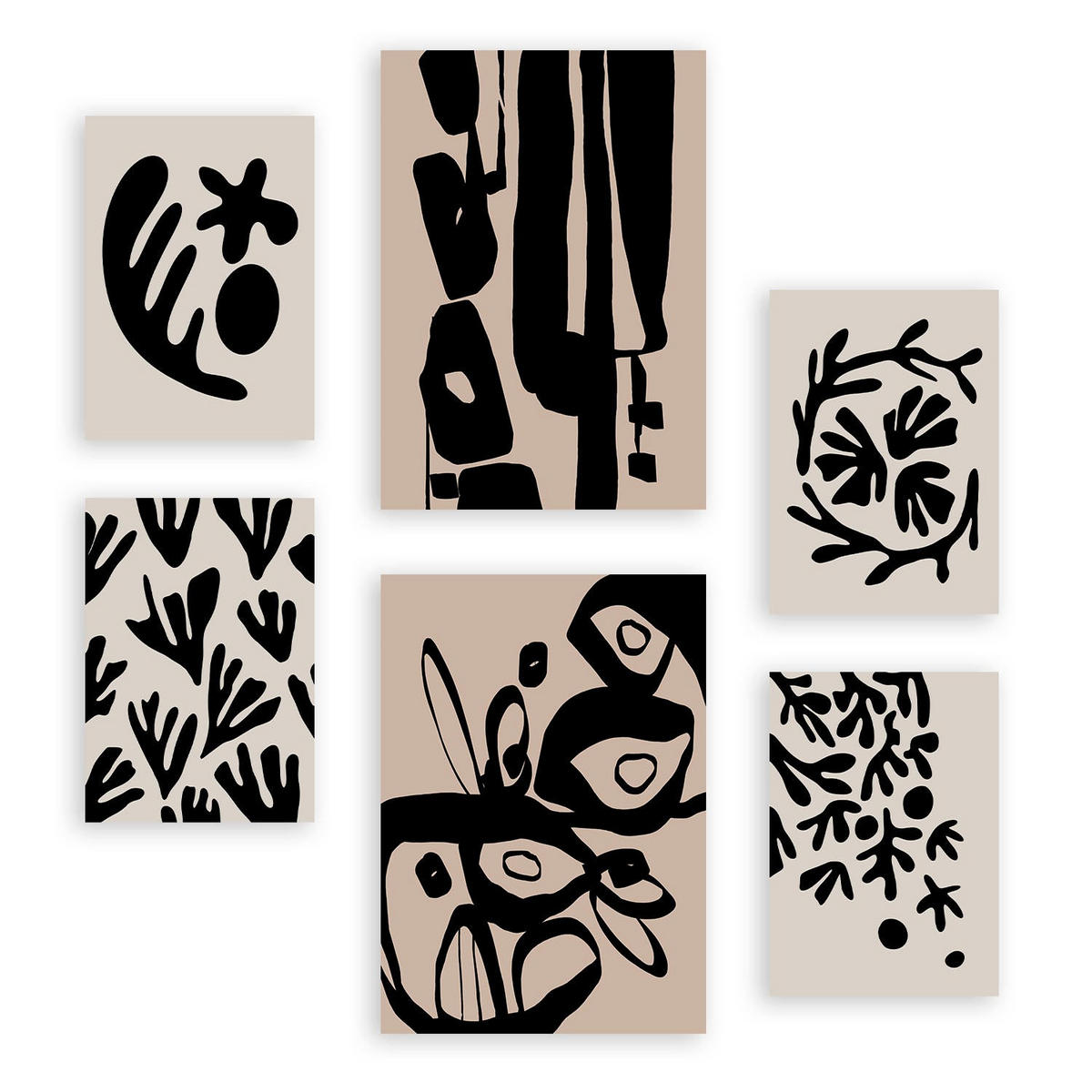 POSTER Set Mit 6 Mystik Design In Blume Zusammenfassung Ästhetische Dekorative Gemälde Für Ihr Wohnzimmer, Schlafzimmer, Zuhause A3 & A4 Rahmenlos - Klar, Papier (29/3cm) - Nacnic