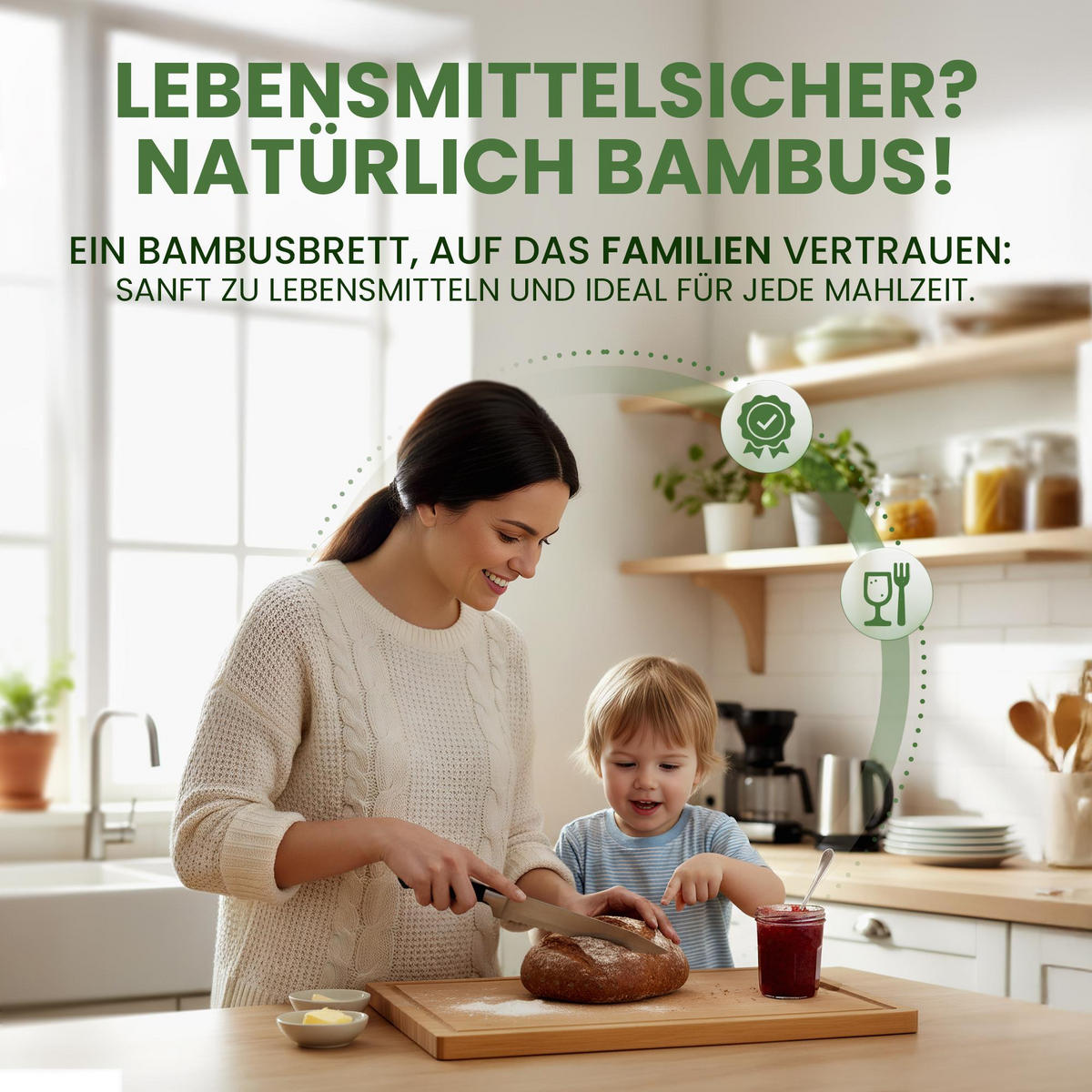 SCHNEIDEBRETT eckig 45/30/2 cm Holz Natura - Eukalyptusholzfarben, Holz (45/30cm) - CLP