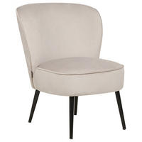 SESSEL Samtstoff taupe/schwarz Voss - Beige/Schwarz, Textil (60/76/52cm) - Beliani