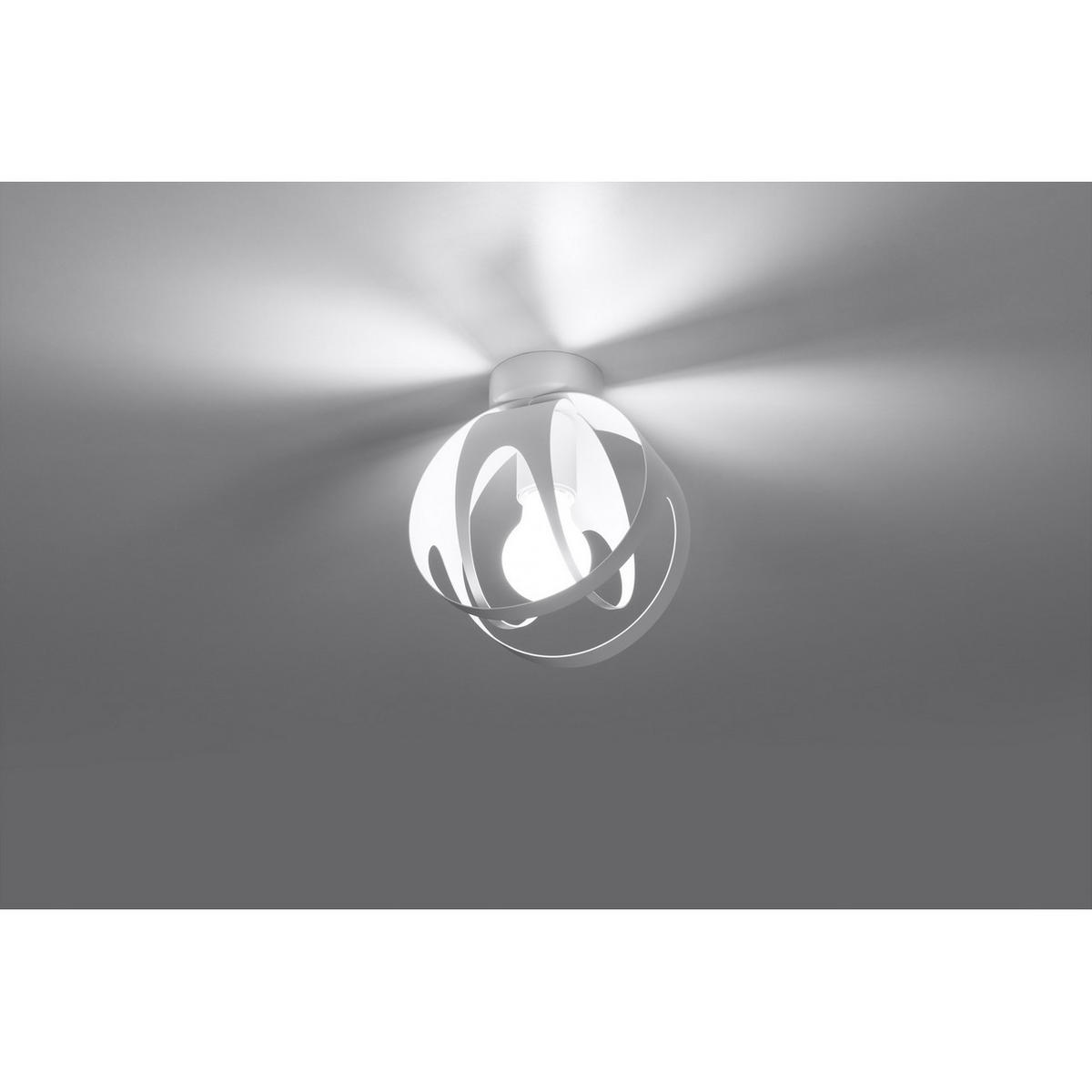 DECKENLEUCHTE Metall Muster Weiß - Weiß, Metall (16/16/21cm) - Sollux Lighting