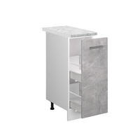 APOTHEKERSCHRANK R-Line Beton 30 cm, AP Marmor - Schieferfarben/Weiß, Holzwerkstoff (30/81.6/60cm) - Vicco