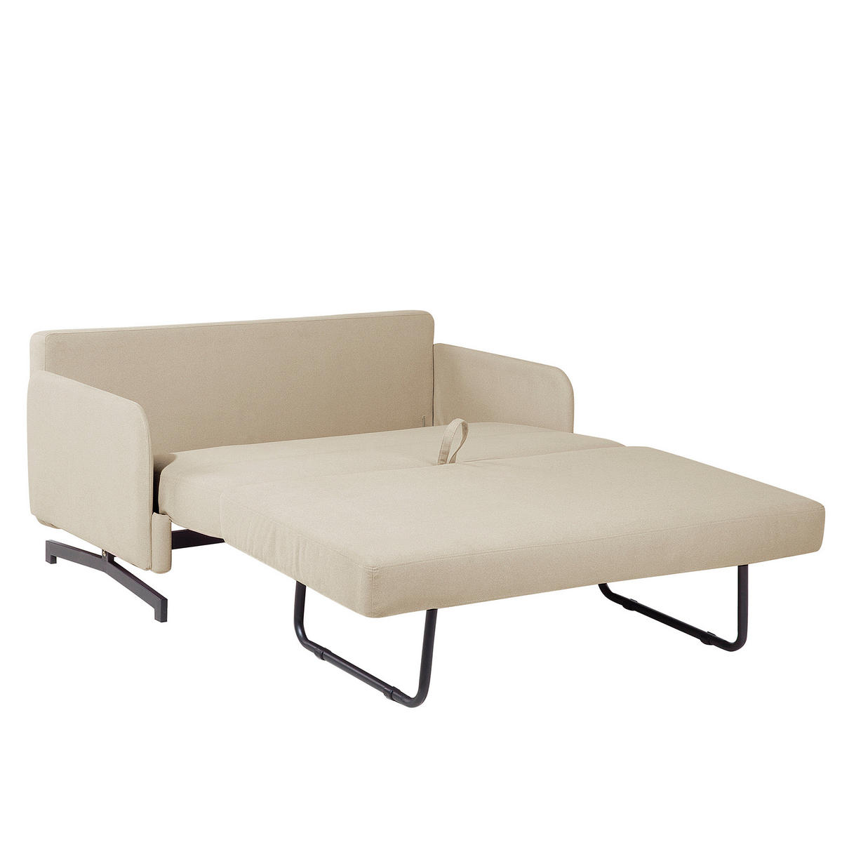 2-SITZER-SCHLAFSOFA Polyester Beige Belfast - Beige, Textil (147/68/80cm) - Beliani