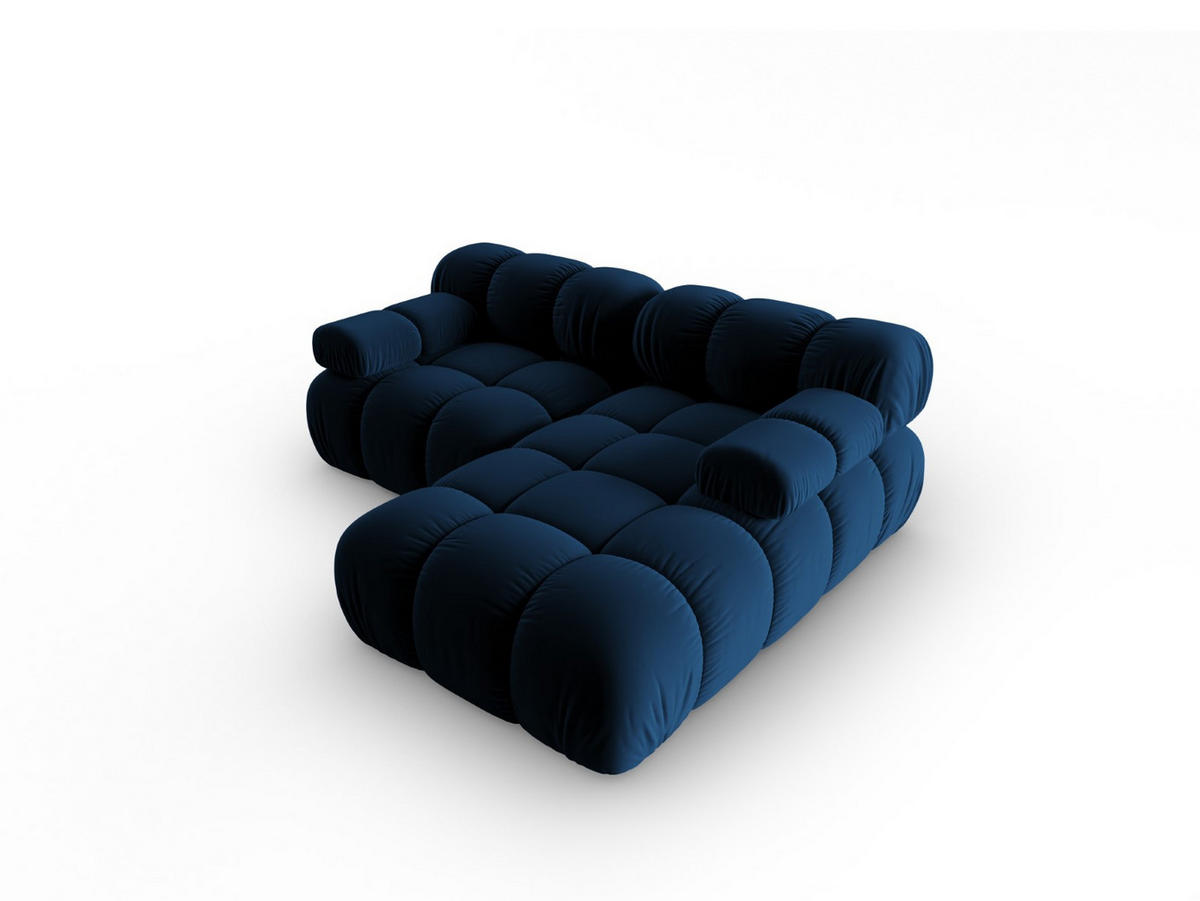 MODULARES-ECKSOFA rechts Bellis aus Samt königsblau 3 Sitzplätze - Blau, Textil (157/191cm) - Micadoni