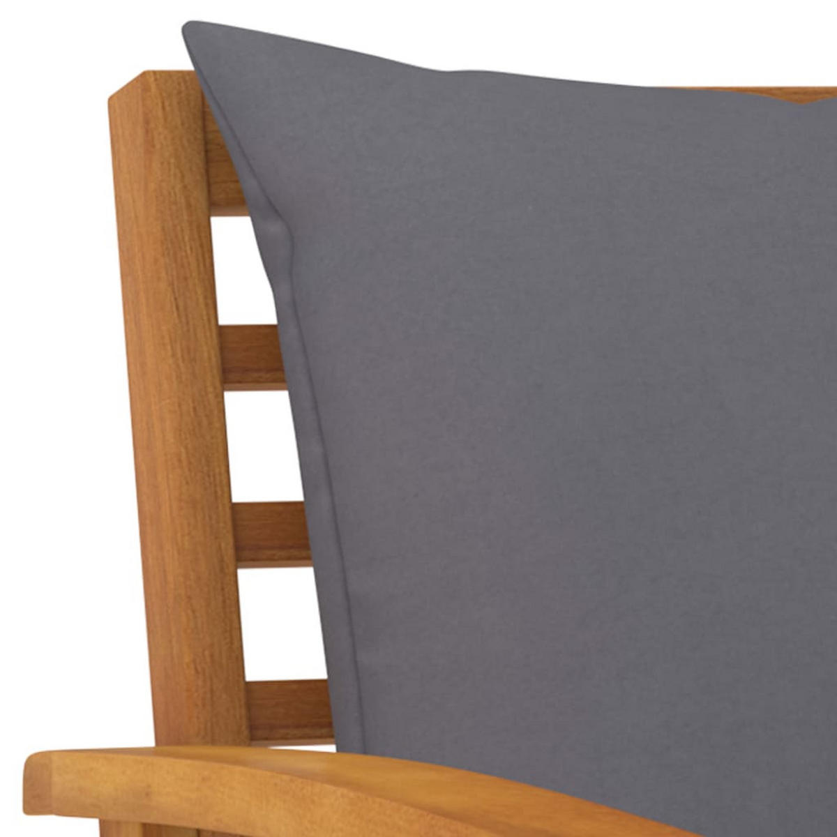 GARTEN-LOUNGE-SET 5Er Set Mit Auflagen Massivholz Akazie - Grau, Holz - vidaXL