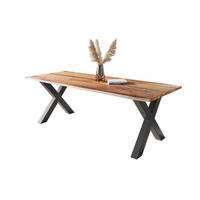 ESSTISCH POLLY - Beige/Schwarz, Holz/Metall (100/260/77cm) - SAM