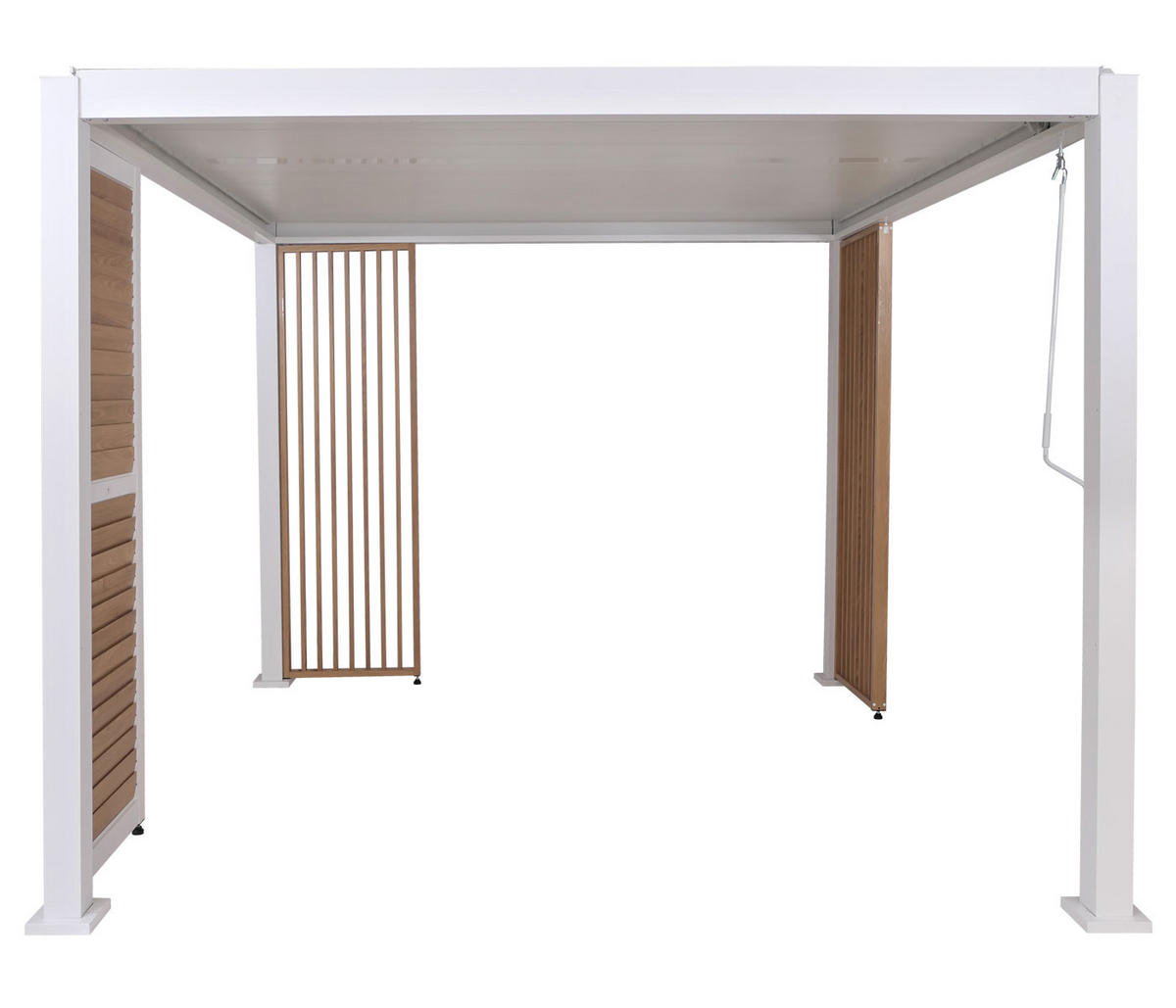 PERGOLA 1x Lamellenwand 2x Seitenwand 235x300x300cm Weiß - Weiß, Metall (300/235/300cm) - BERLINLODGE
