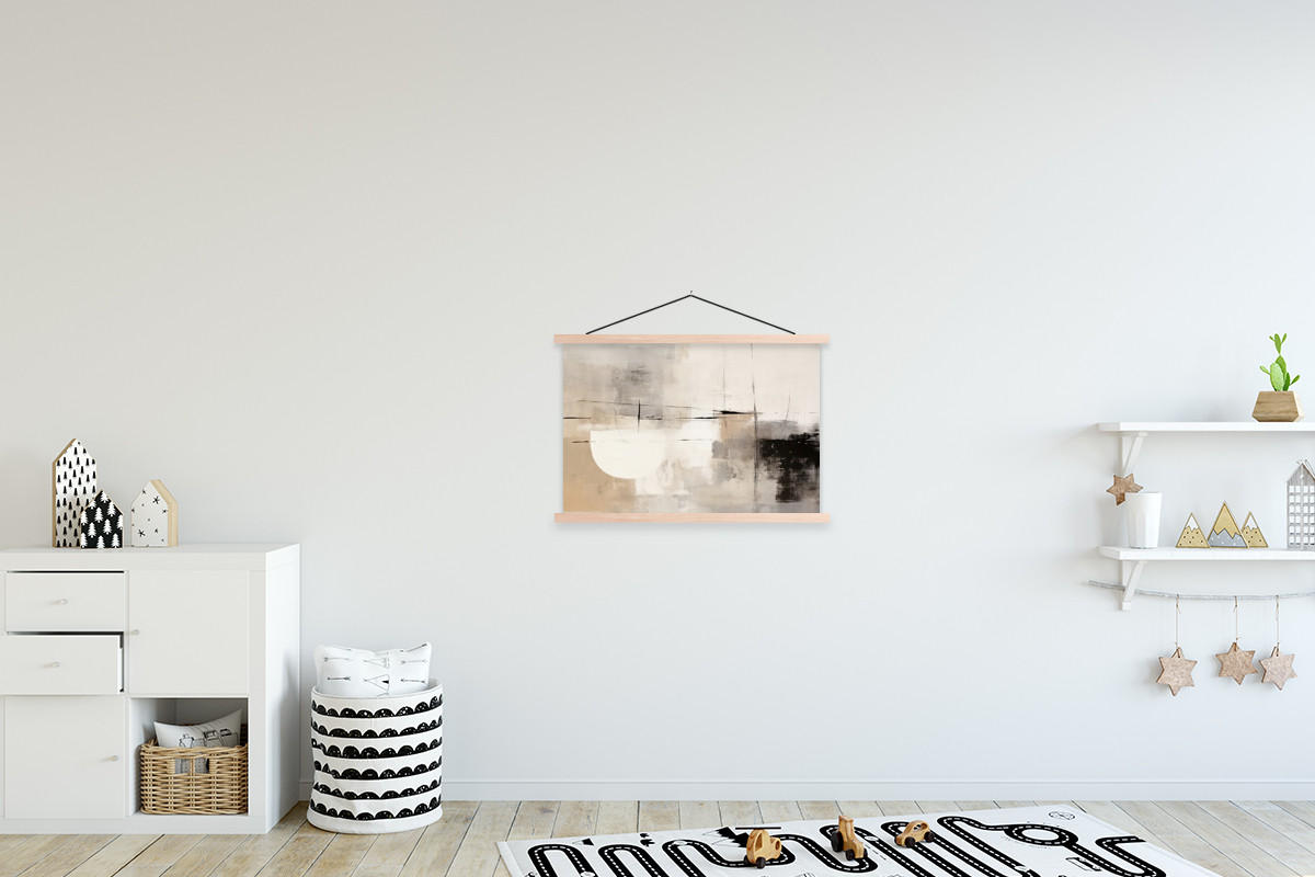 POSTER Abstrakt - Kunst - Grau 60x40 cm - Hellgrau, Textil (60/40/0.15cm) - MuchoWow