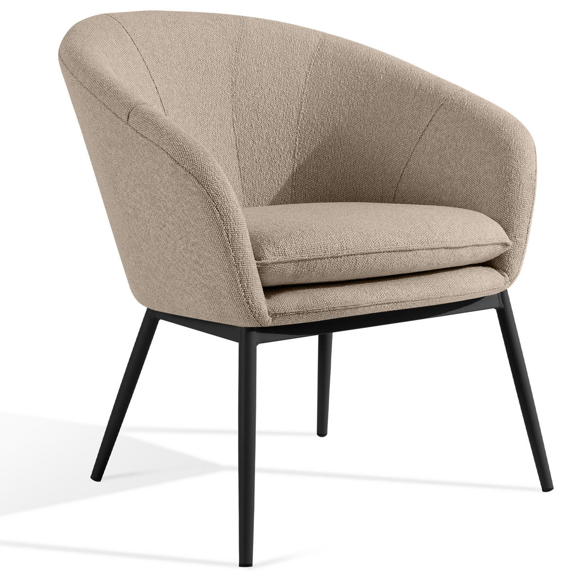 GARTENMÖBELSET SOLIS Gartenlounge-Set, hellbraun/schwarz - Hellbraun, Textil/Metall - KONSIMO®