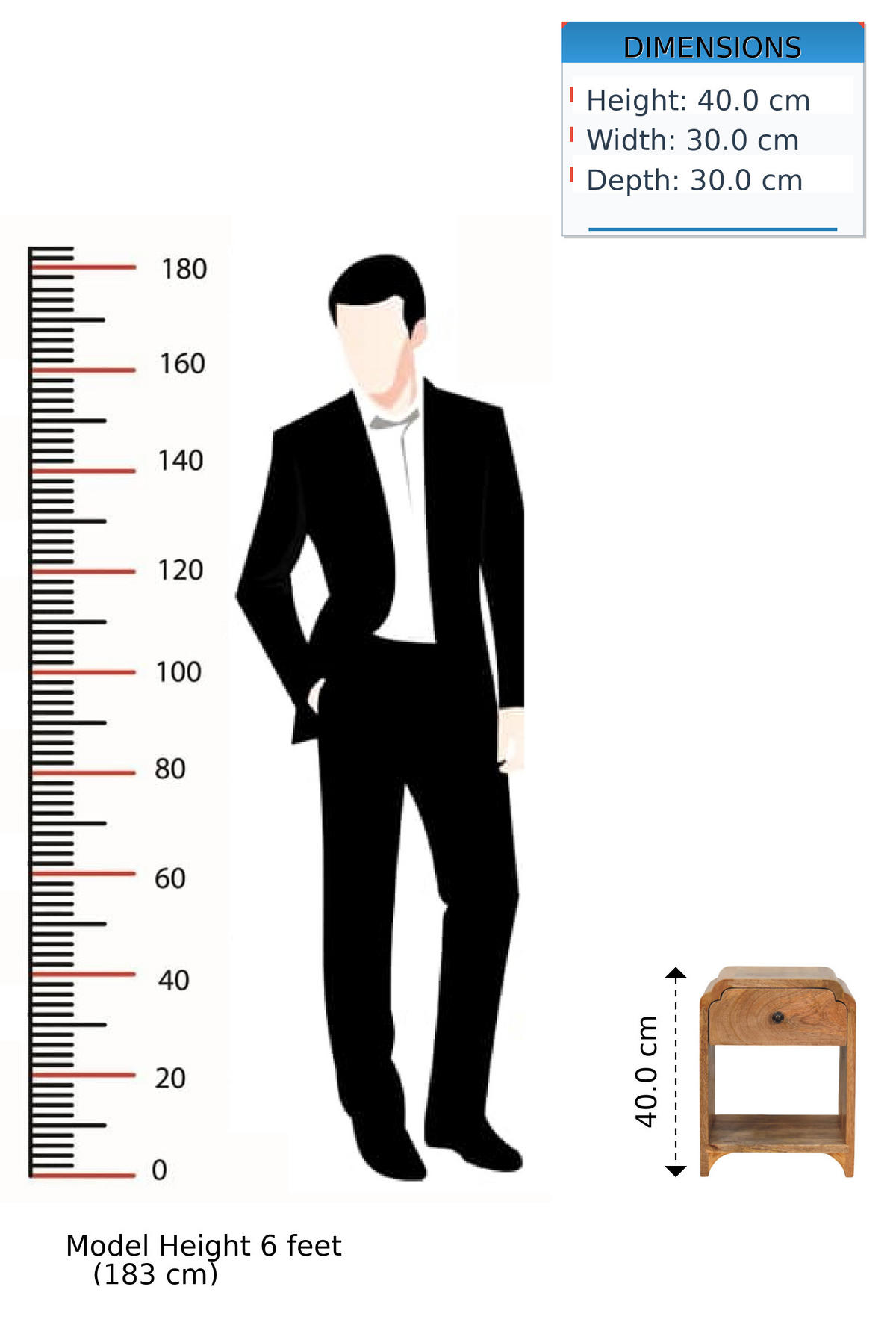 NACHTTISCH Massivholz Newton Mini Oak-ish, 1 Schublade und Offenes Regal - Eichefarben/Beige, Mangoholz/Holz (30/40/30cm) - Artisan Furniture