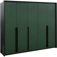 DREHTÜRENSCHRANK Giana mit 5 Türen, 255 cm, Flaschengrün - Dunkelgrün, Holzwerkstoff (255/215/64.5cm) - Beautysofa