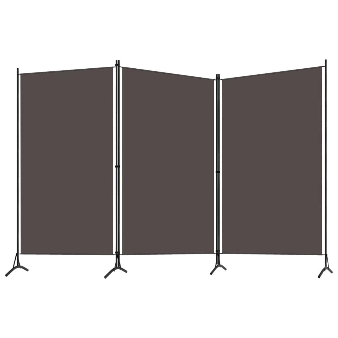 RAUMTEILER 3-TLG. ANTHRAZIT 260X180 CM - Anthrazit, Textil (260/180/1cm) - vidaXL