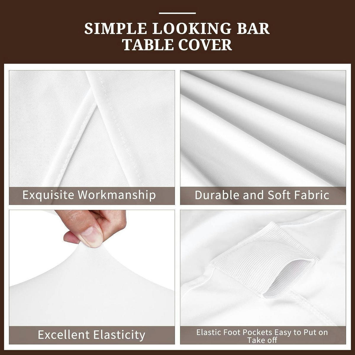 STEHTISCHHUSSE 6er-Set Weiß 60 x 110 cm - Weiß, Textil (60/110cm)
