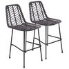 BARHOCKER Oka Schwarz 2er-Set - Schwarz, Kunststoff (45.5/98.5/64.5cm) - Happy Garden