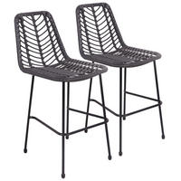 BARHOCKER Oka Schwarz 2er-Set - Schwarz, Kunststoff (45.5/98.5/64.5cm) - Happy Garden