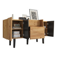 SIDEBOARD 140/40/70 cm, Eichenoptik mit 2 Schubladen und 4 Türen, Massivholzbeine, höhenverstellbare Einlegeböden, Eiche - Eichefarben, Holzwerkstoff (40/70/140cm) - Redom