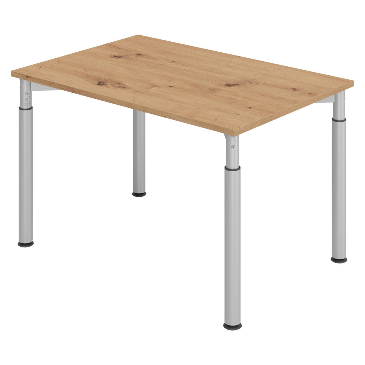 SCHREIBTISCH Serie-Y 80/120/74 cm in Wildeiche/Silberfarben - Wildeiche/Silberfarben, Holzwerkstoff (80/120/74cm) - bümö