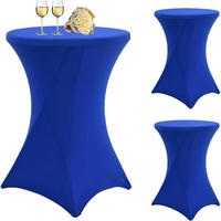 STEHTISCHHUSSE 3er Set Blau 80 cm - Blau, Textil (80/80cm)