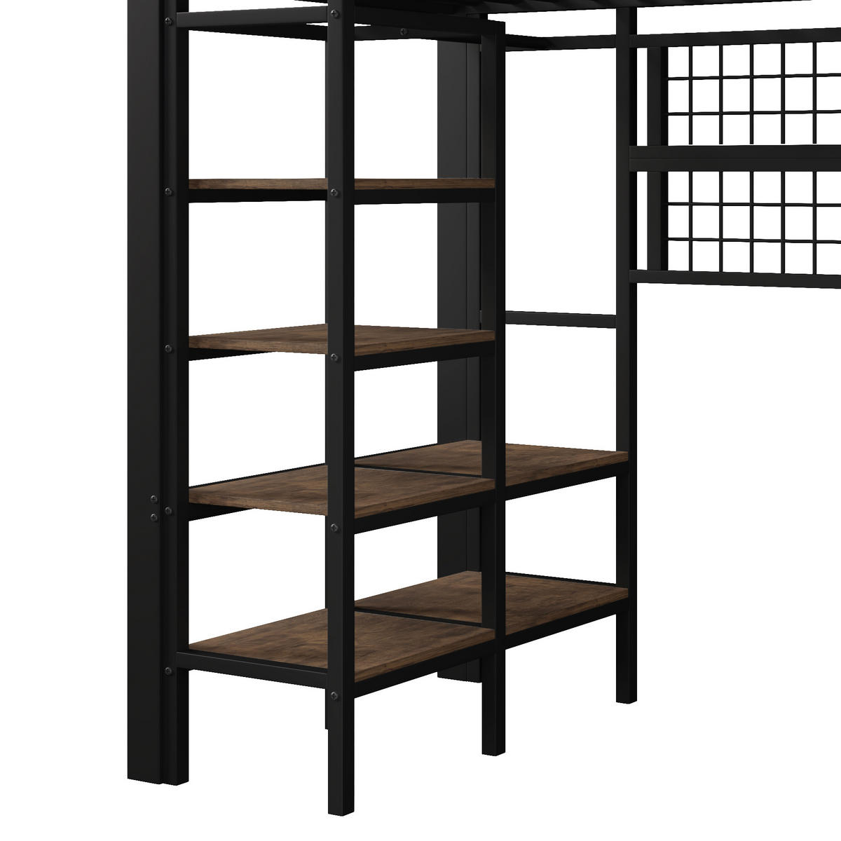 HOCHBETT aus Metall 90x200 cm in Schwarz mit LED-Lichtleiste & Ablagefach - Schwarz, Metall (90/200cm) - Modfu