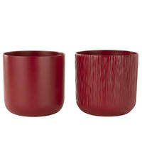 BLUMENTOPF GEN - Keramik - Rot - XXL - 2er Set - Ø 26,5 cm - Rot, Keramik (26.5/26cm) - J-Line
