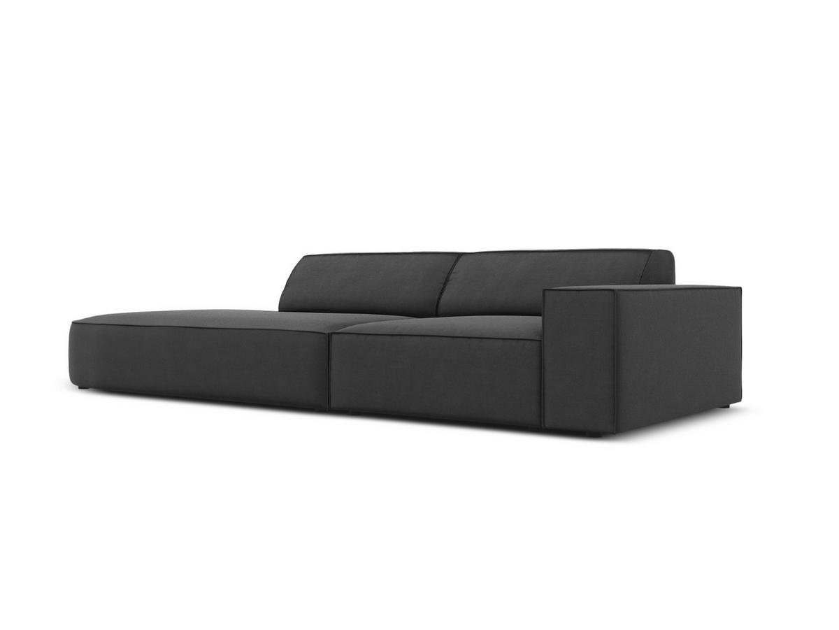 LINKES-SOFA Jodie aus Samt grau 3 Sitzplätze - Grau, Textil (262/70/102cm) - Micadoni