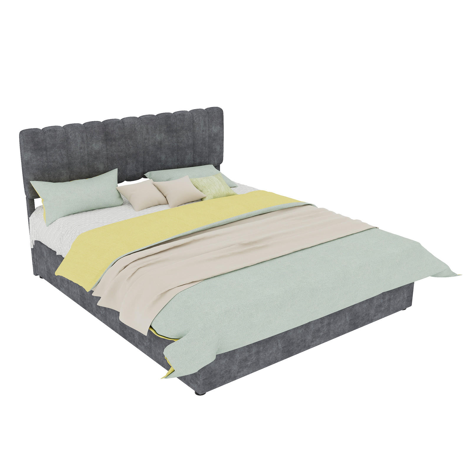 POLSTERBETT 160/200 cm DE-32948 mit Stauraum und Matratze Grau - Grau, Metall (160/200cm) - ComfortXL