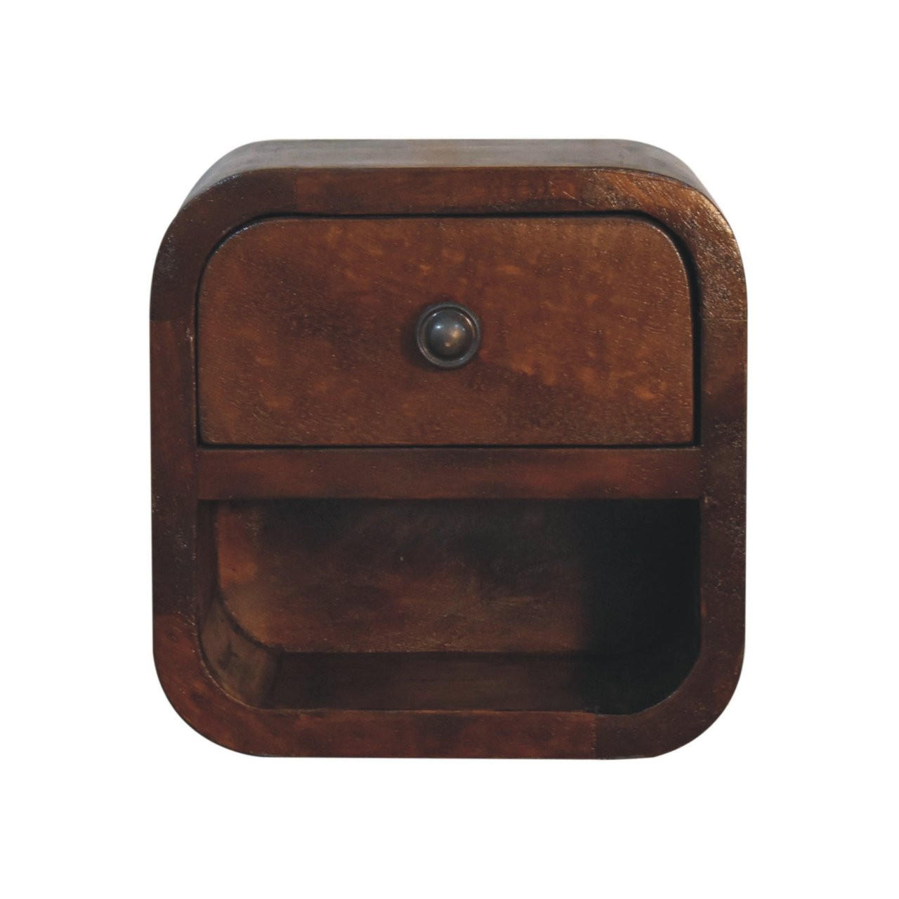 NACHTTISCH Petite - Kastanienfarben/Messingfarben, Holz/Metall (20/20/17cm) - Artisan Furniture