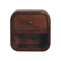 NACHTTISCH Petite - Kastanienfarben/Messingfarben, Holz/Metall (20/20/17cm) - Artisan Furniture