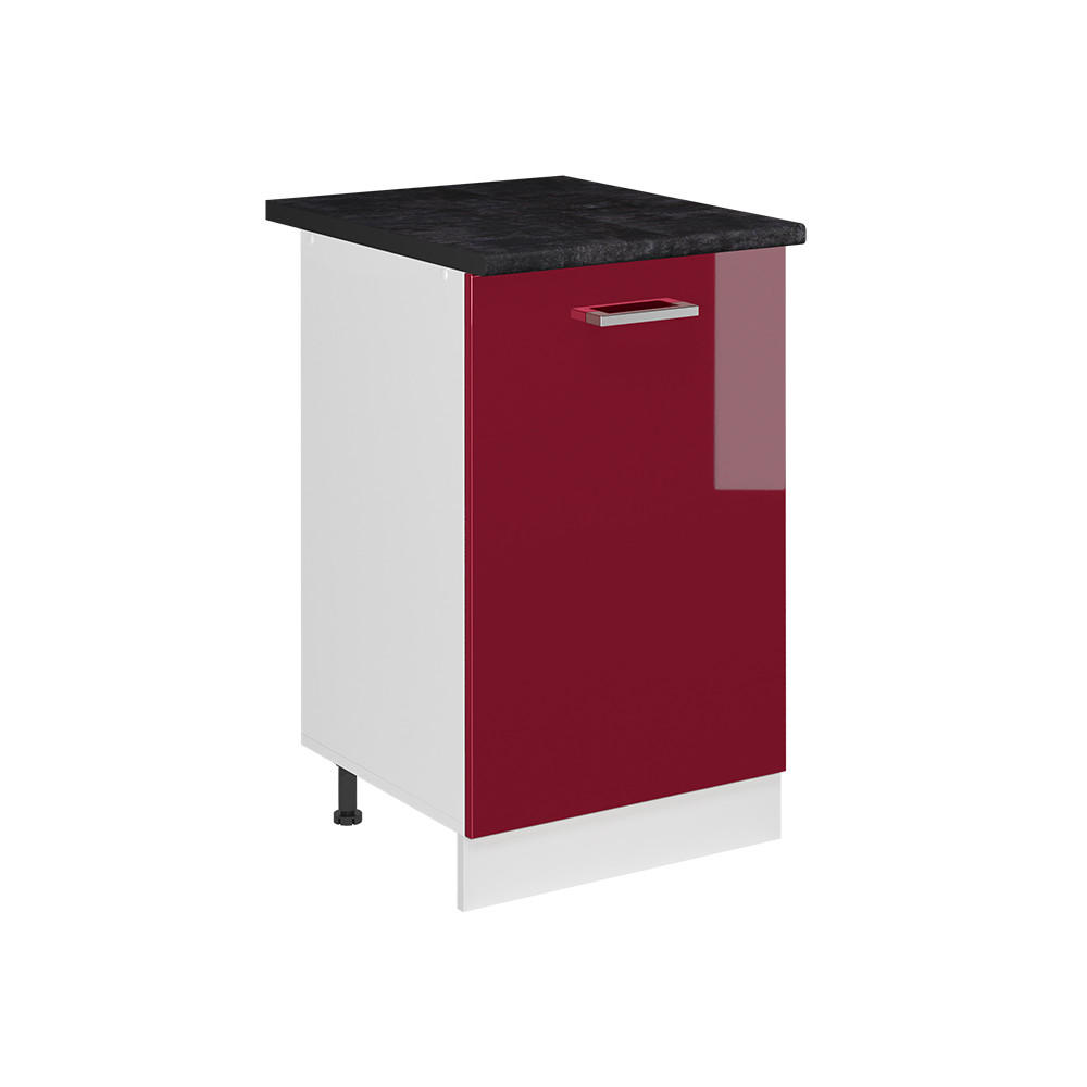 Vicco SPODNÍ SKŘÍŇKA KUCHYŇSKÉ LINKY R-Line, Červená vysoký lesk/Bílá, 50 cm pracovná doska antracitová