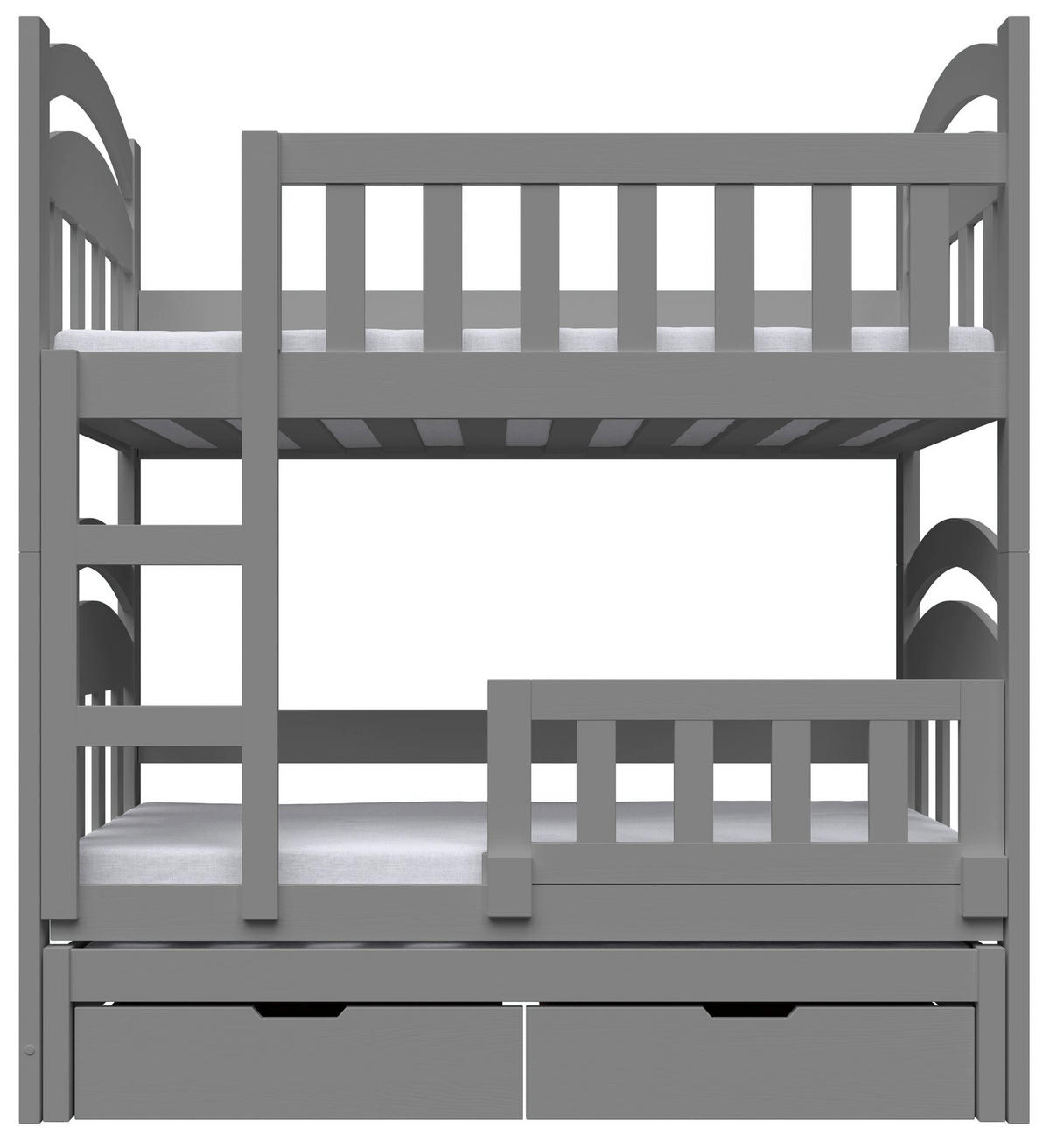 PATROVÁ postel pro 3 osoby Dopio, šedá, 75x180 cm - šedá, dřevo (75/180cm) - Selsey