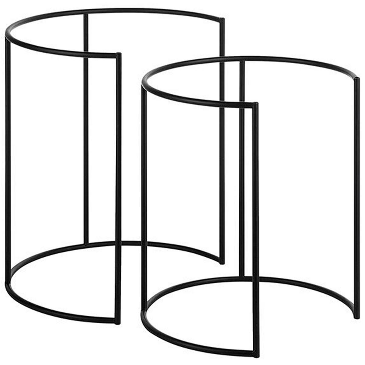 BEISTELLTISCH 2er-Set Rund Schwarz Twins - Schwarz, Metall (40/40cm) - Beliani