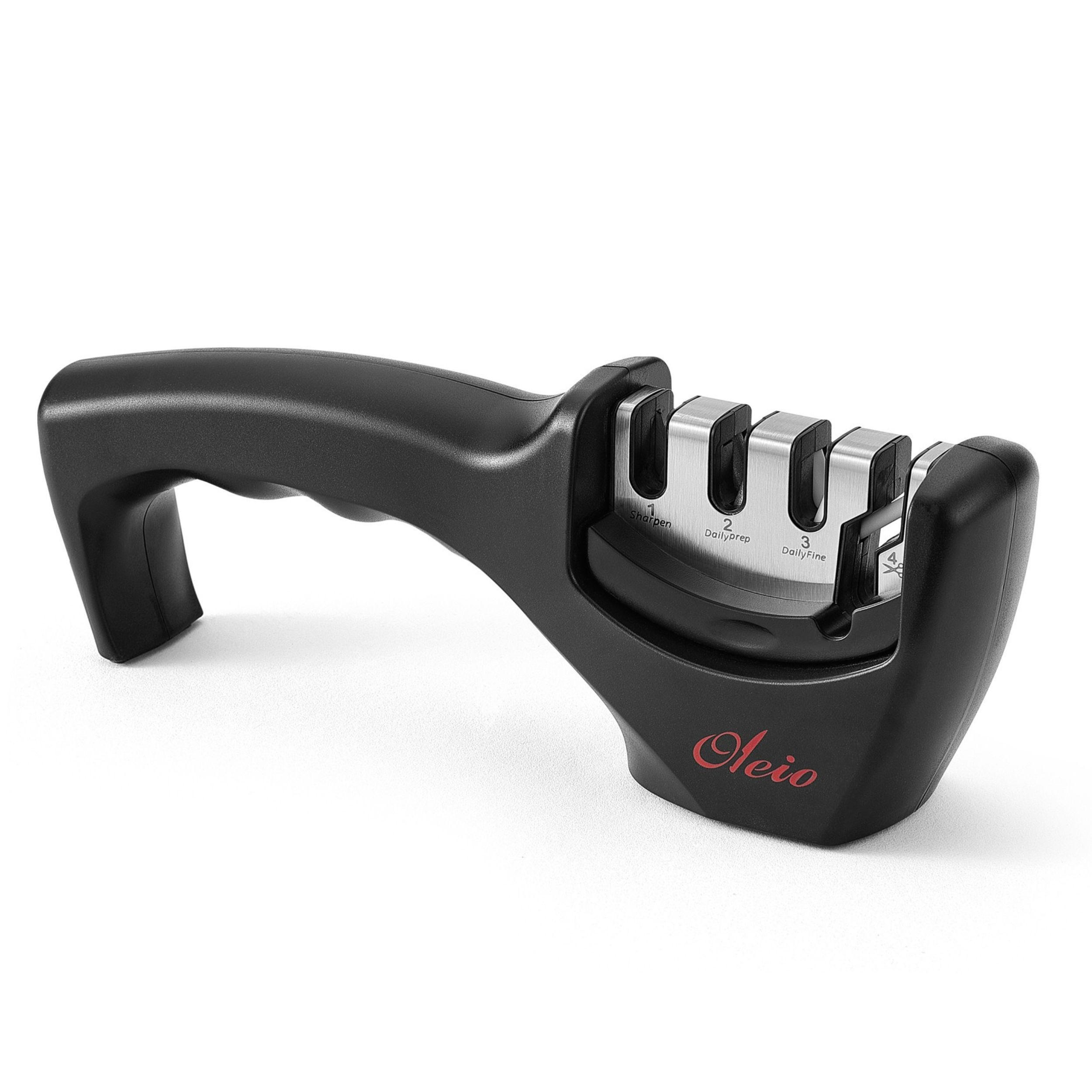 MESSERSCHÄRFER 4-IN-1 20° - Schwarz, Keramik/Kunststoff - Oleio